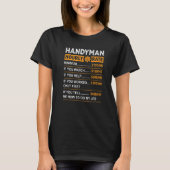 Handyman Hourly Rate Handyman Worker Carpenter Pri T-shirt (Voorkant)