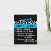 Handyman Hourly Rate Humor Carpenter Funny Handy M Kaart (Voorkant)