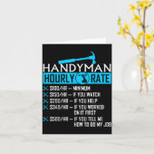 Handyman Hourly Rate Humor Carpenter Funny Handy M Kaart (Gele Bloem)