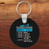 Handyman Hourly Rate Humor Carpenter Funny Handy M Sleutelhanger (Voorkant)