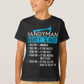 Handyman Hourly Rate Humor Carpenter Funny Handy T-shirt (Voorkant)