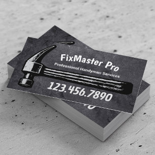 Handyman House Repair Service Black Hammer Visitekaartje