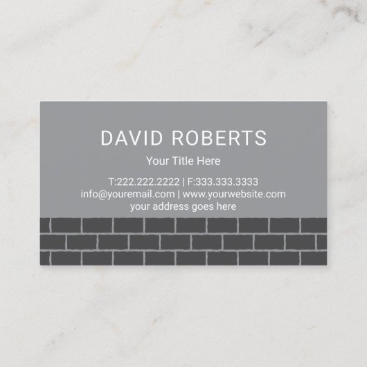 Handyman House Repair Service Dark Bricks Visitekaartje (Achterkant)