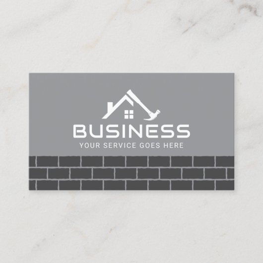 Handyman House Repair Service Dark Bricks Visitekaartje (Voorkant)