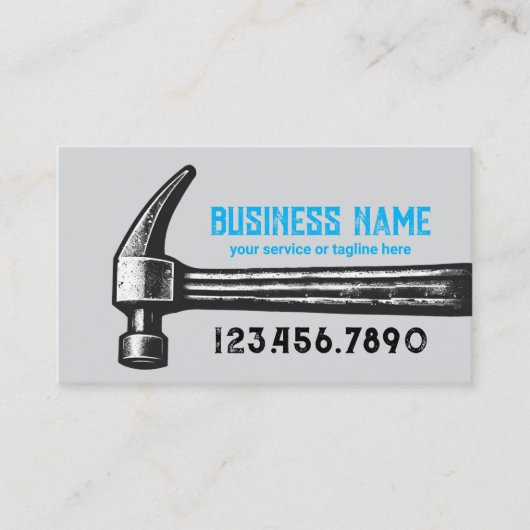 Handyman House Repair Service  Hammer Visitekaartje (Voorkant)