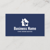 Handyman House Repair Service Plain Navy Blue Visitekaartje (Voorkant)