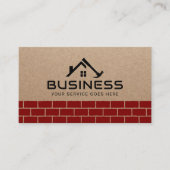 Handyman House Repair Service Red Bricks Kraft Visitekaartje (Voorkant)