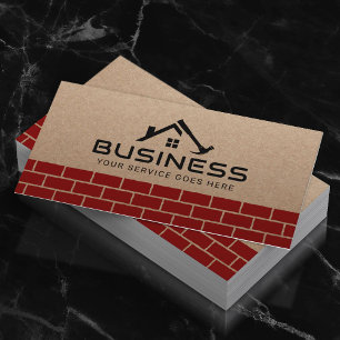 Handyman House Repair Service Red Bricks Kraft Visitekaartje