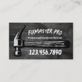 Handyman House Repair Service Retro Hamer Chalk Visitekaartje (Voorkant)