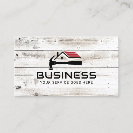 Handyman House Repair Service Rustiek Hout Visitekaartje (Voorkant)