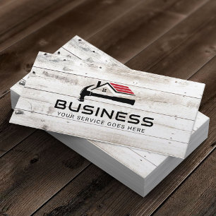 Handyman House Repair Service Rustiek Hout Visitekaartje