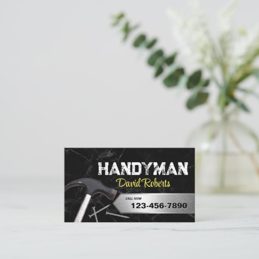 Handyman House Reparatie & Onderhoud Service Marme Visitekaartje (Staand voorkant)