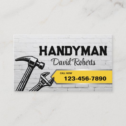 Handyman House Reparatie & Onderhoud Service Visitekaartje (Voorkant)