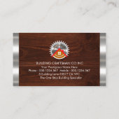 Handyman Hout Zilveren Strepen Visitekaartje (Achterkant)