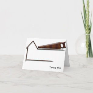 Handyman houtzaagbedrijf bedankkaart