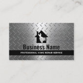 Handyman Huis Reparatie Onderhoud Modern Metaal Visitekaartje (Voorkant)