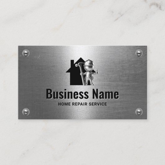 Handyman Huis Reparatie Service Metaalwerker Visitekaartje (Voorkant)
