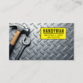 Handyman – Industriële Metalen Achtergrond met Ger Visitekaartje (Achterkant)