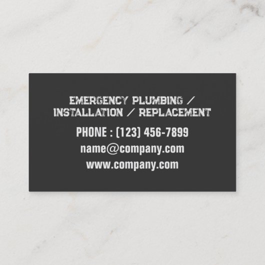 Handyman kraan pijp pluming service loodgieter visitekaartje (Achterkant)
