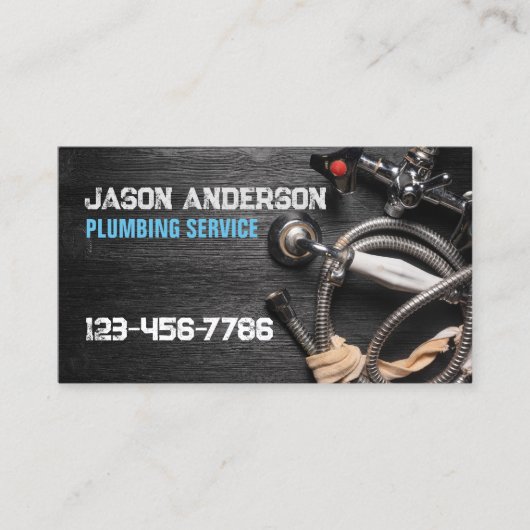 Handyman kraan pijp pluming service loodgieter visitekaartje (Voorkant)