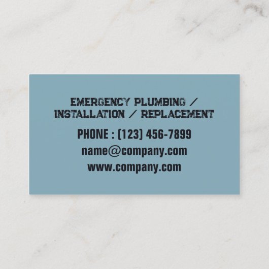 Handyman kraan pijp pluming service loodgieter visitekaartje (Achterkant)