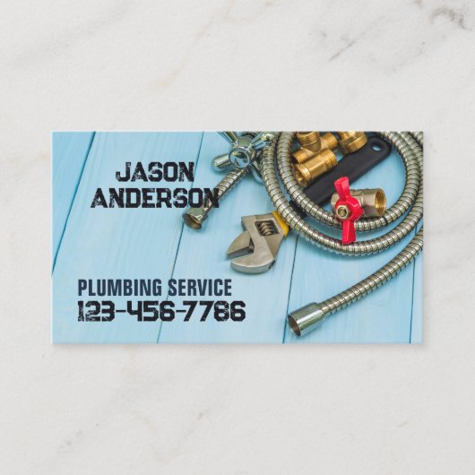 Handyman kraan pijp pluming service loodgieter visitekaartje (Voorkant)