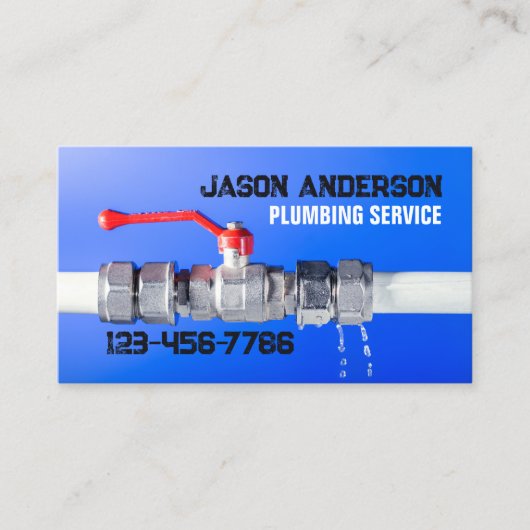 Handyman kraan pijp pluming service loodgieter visitekaartje (Voorkant)
