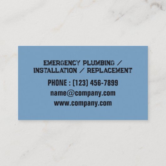 Handyman kraan pijp pluming service loodgieter visitekaartje (Achterkant)