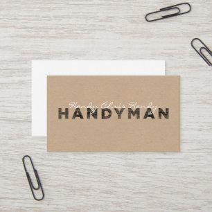 Handyman [Letterdruk Stijl/ambachtelijk papier] Visitekaartje