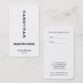 Handyman [Letterdrukstijl] Afsprakenkaartje (Voorkant / Achterkant)