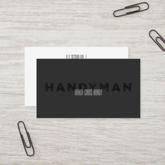 Handyman [Letterdrukstijl] Visitekaartje (Voorkant / Achterkant in situ)
