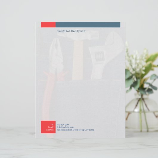Handyman Letterhead Persoonlijk Briefhoofd (Staand voorkant)
