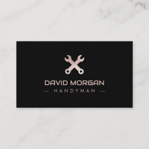 Handyman Logo Roos Gold Glitter Visitekaartje