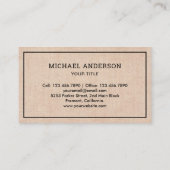 Handyman Loodgieter Pijp Moersleutel Burlap Loodgi Visitekaartje (Achterkant)