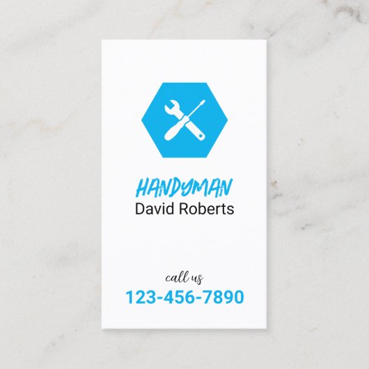 Handyman Loodgieter Reparatie Service Minimalist B Visitekaartje (Voorkant)