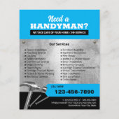 Handyman Loodgieterij & Reparatie Service Blauw Flyer (Voorkant)