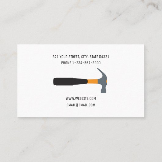 Handyman Maintenance Professional-thuisreparaties Visitekaartje (Achterkant)