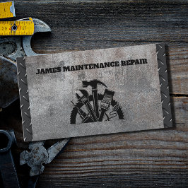 Handyman Maintenance Repair Service Metal Steel Visitekaartje