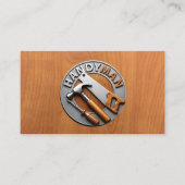 Handyman Maintenance Repair Service Wood QR Code Visitekaartje (Voorkant)