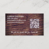 Handyman Maintenance Repair Service Wood QR Code Visitekaartje (Achterkant)