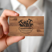 Handyman Maintenance Repair Service Wood QR Code Visitekaartje