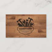 Handyman Maintenance Repair Service Wood QR Code Visitekaartje (Voorkant)