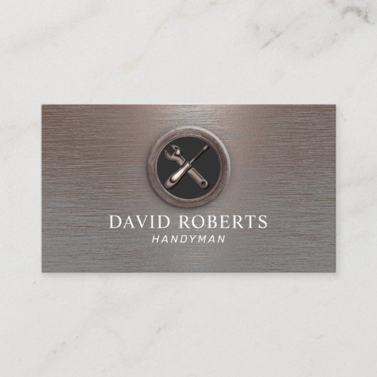 Handyman Maintenance Service Auto Repair Copper Visitekaartje (Voorkant)