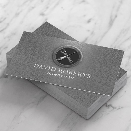 Handyman Maintenance Service Auto Repair Metal Visitekaartje