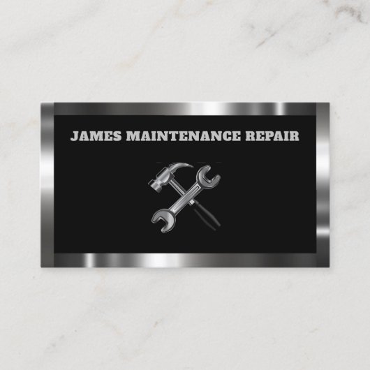Handyman Maintenance Service Metal Visitekaartje (Voorkant)