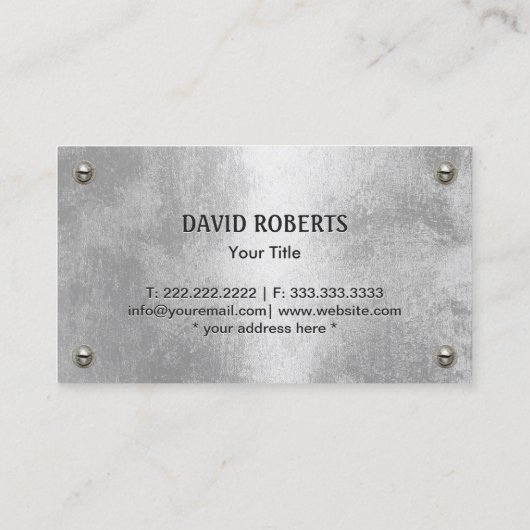 Handyman Maintenance Services & Repairs Faux Metal Visitekaartje (Achterkant)