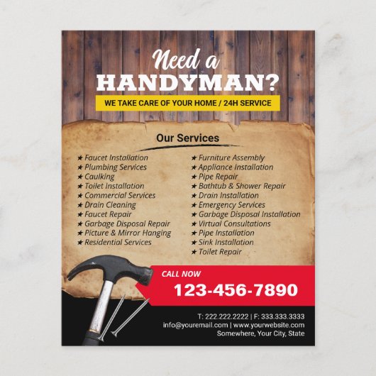 Handyman Maintenance Services & Repareer Promo Flyer (Voorkant)