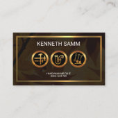 Handyman Maple Leaf Gold Borders Visitekaartje (Voorkant)