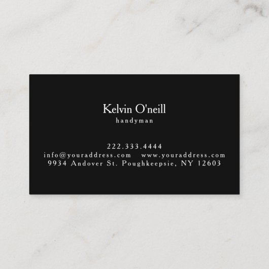 Handyman Mechanic Constructor Visitekaartje (Achterkant)