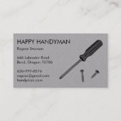 Handyman Mechanic Screwdriver Cool Visitekaartje (Voorkant)